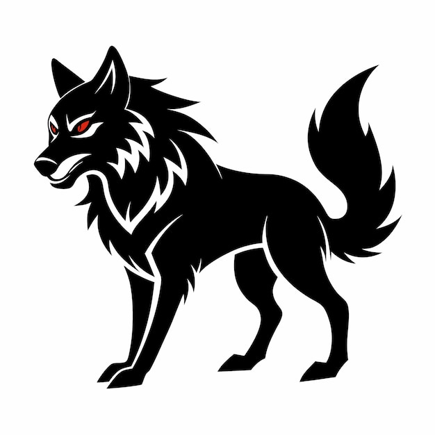 Ilustración de vector de silueta de lobo