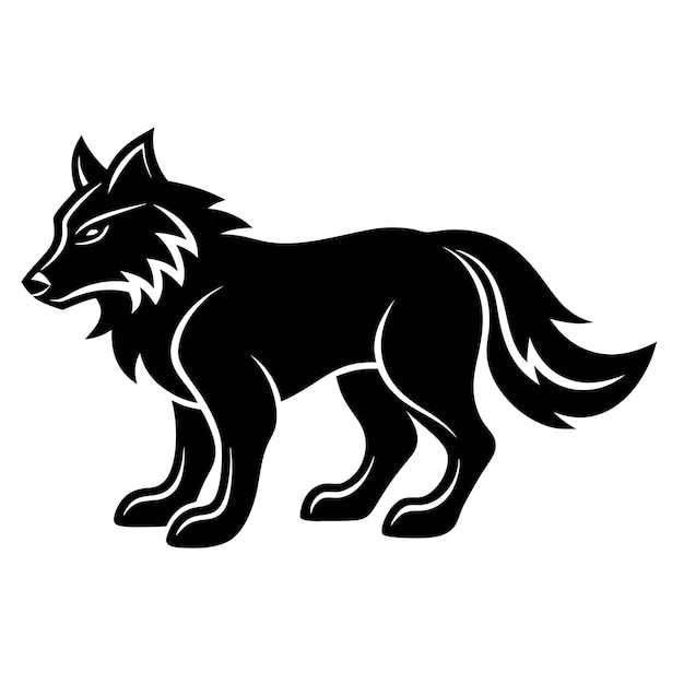 Ilustración de vector de silueta de lobo