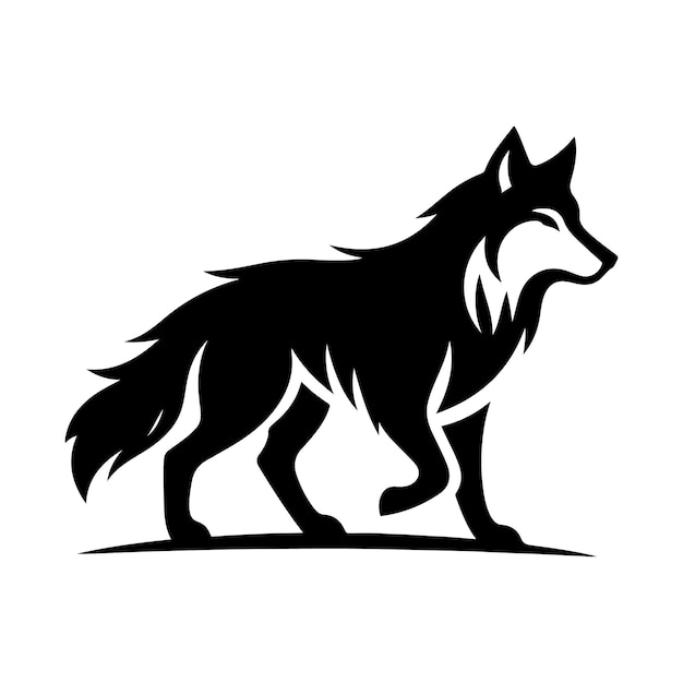 Ilustración de vector de silueta de lobo