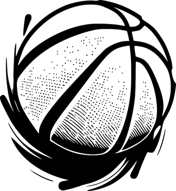 Vector ilustración de vector de silueta minimalista y simple de baloncesto