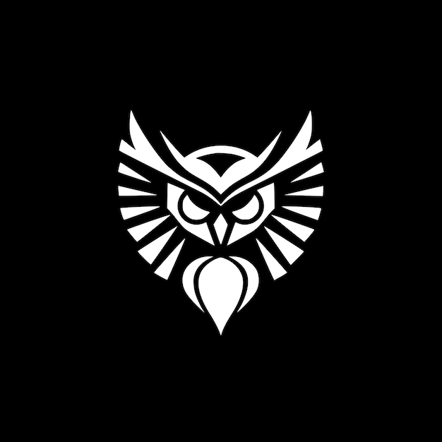 Ilustración de Vector de silueta minimalista y simple de búho