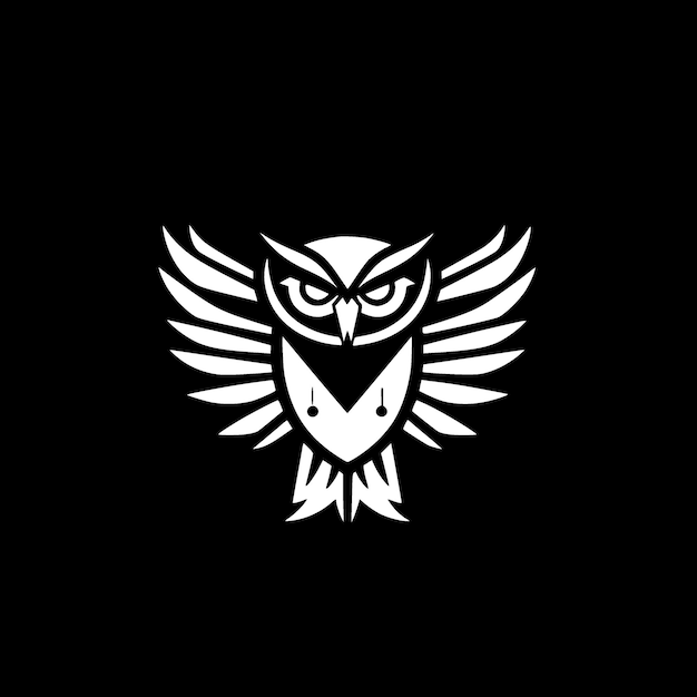 Ilustración de Vector de silueta minimalista y simple de búho