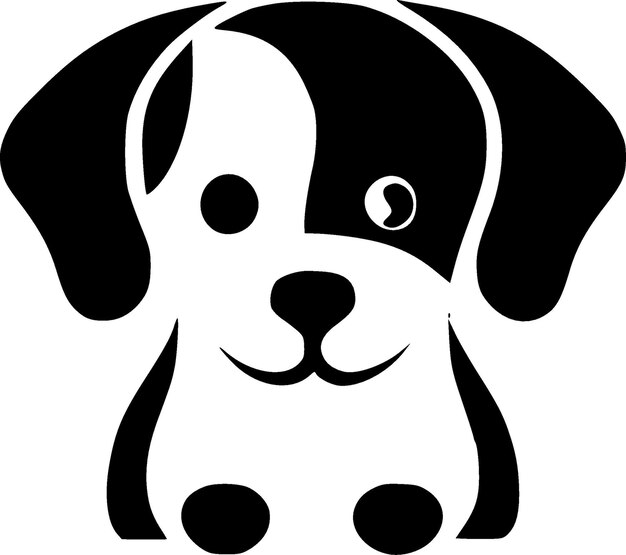 Ilustración de Vector de silueta minimalista y simple de cachorro