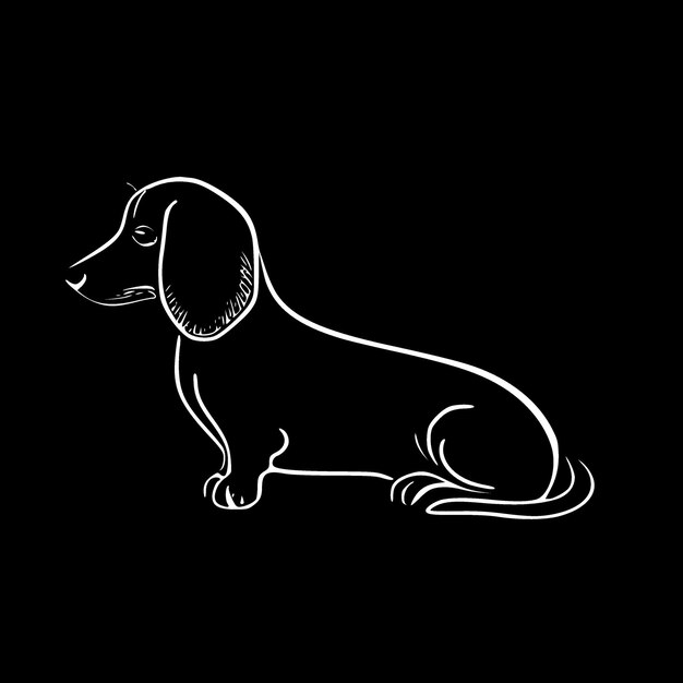 Vector ilustración de vector de silueta minimalista y simple de dachshund