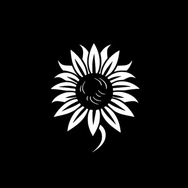 Ilustración de Vector de silueta minimalista y simple de girasol