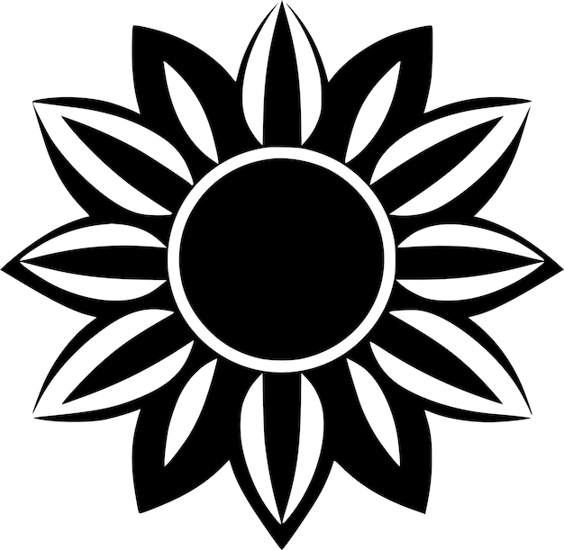 Ilustración de Vector de silueta minimalista y simple de girasol