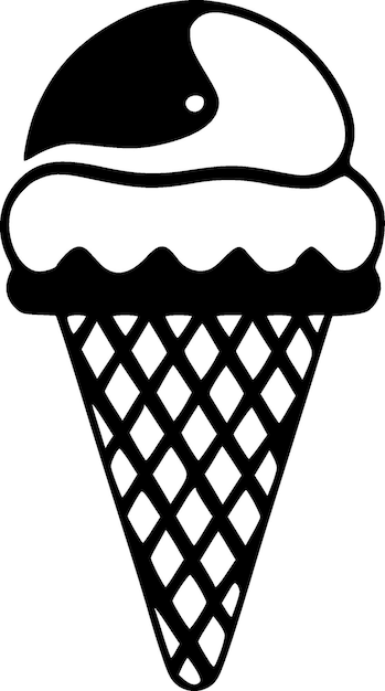 Ilustración de Vector de silueta minimalista y simple de helado