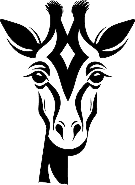 Ilustración de Vector de silueta minimalista y simple de jirafa