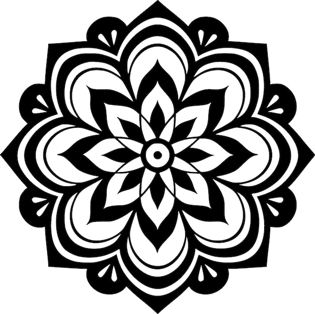 Ilustración de Vector de silueta minimalista y simple de Mandala
