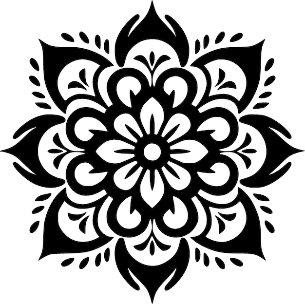 Ilustración de Vector de silueta minimalista y simple de Mandala