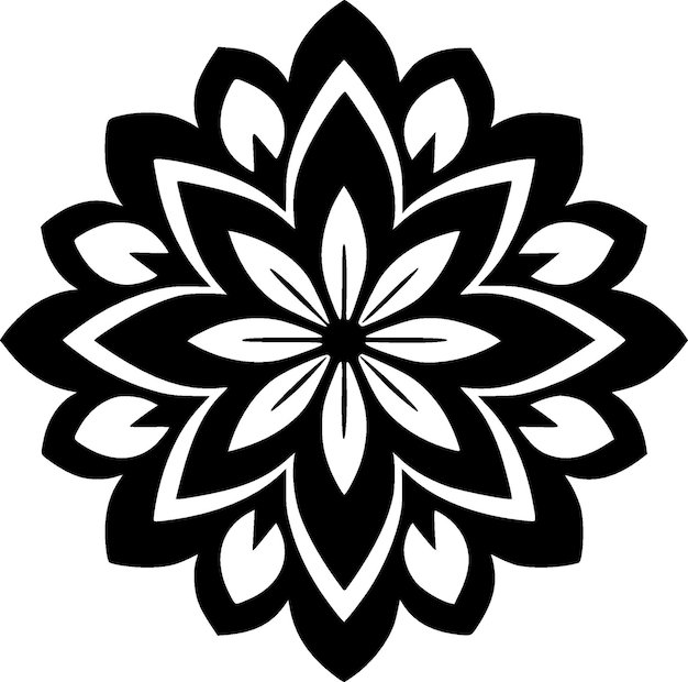 Ilustración de Vector de silueta minimalista y simple de Mandala