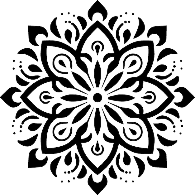 Ilustración de Vector de silueta minimalista y simple de Mandala