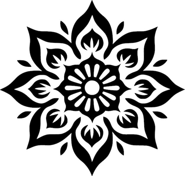 Ilustración de Vector de silueta minimalista y simple de Mandala