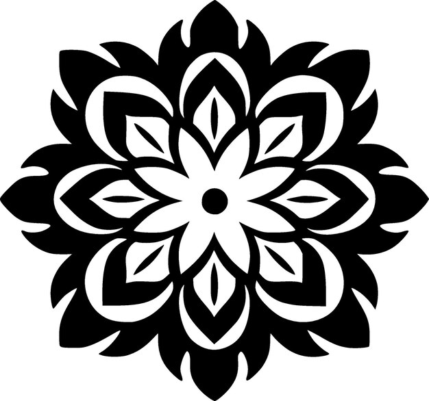 Ilustración de Vector de silueta minimalista y simple de Mandala