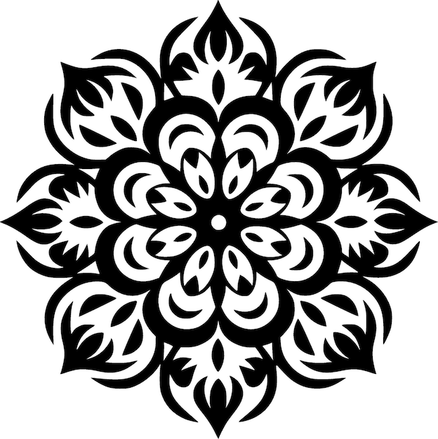 Ilustración de Vector de silueta minimalista y simple de Mandala