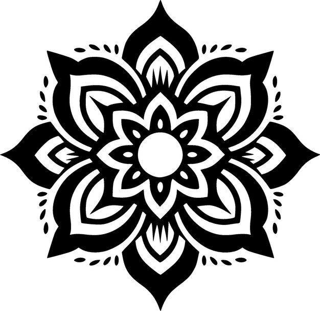 Ilustración de Vector de silueta minimalista y simple de Mandala