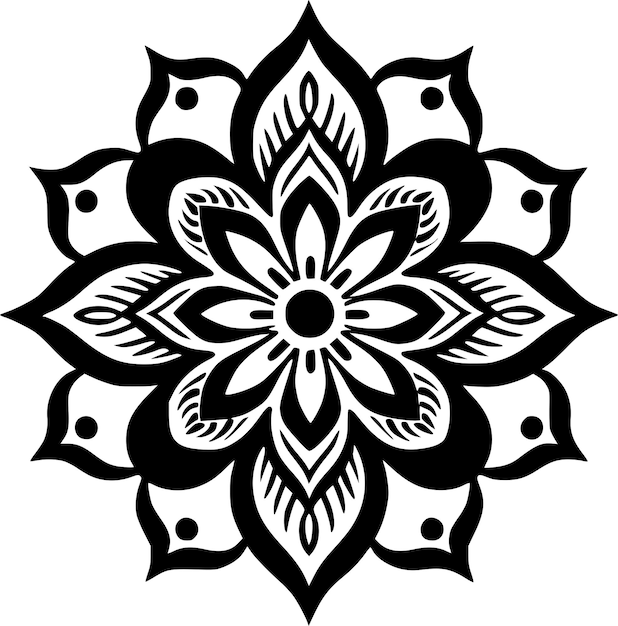Ilustración de Vector de silueta minimalista y simple de Mandala