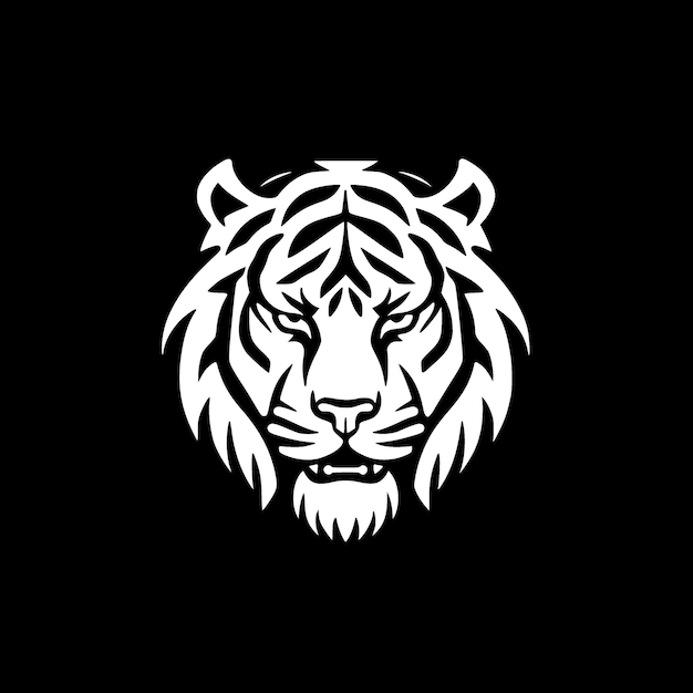 Ilustración de Vector de silueta minimalista y simple de tigre