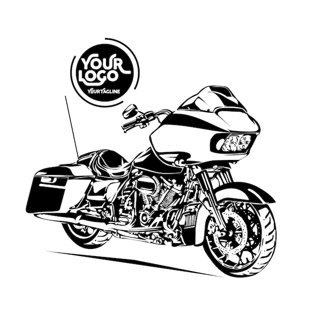 Ilustración de vector de silueta de motocicleta grande americana