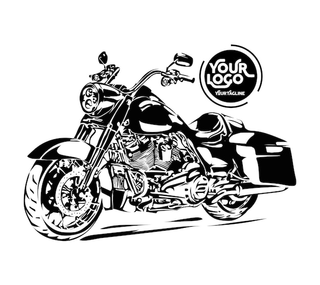 Ilustración de vector de silueta de motocicleta grande americana