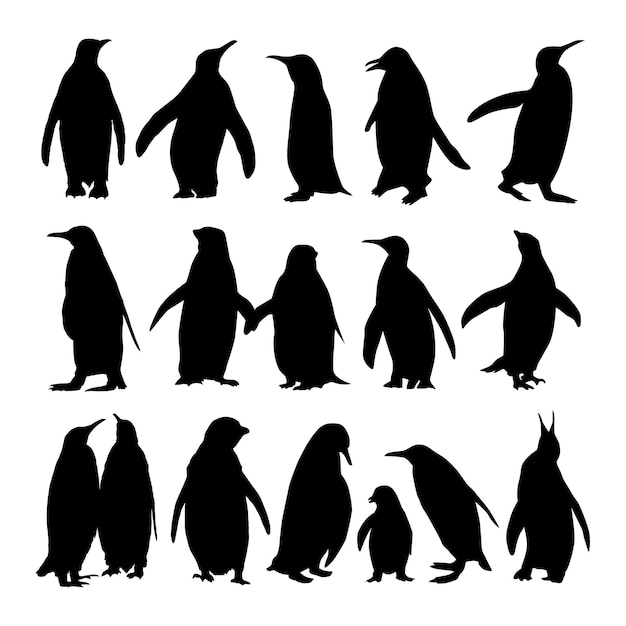 Ilustración de vector de silueta de pingüino