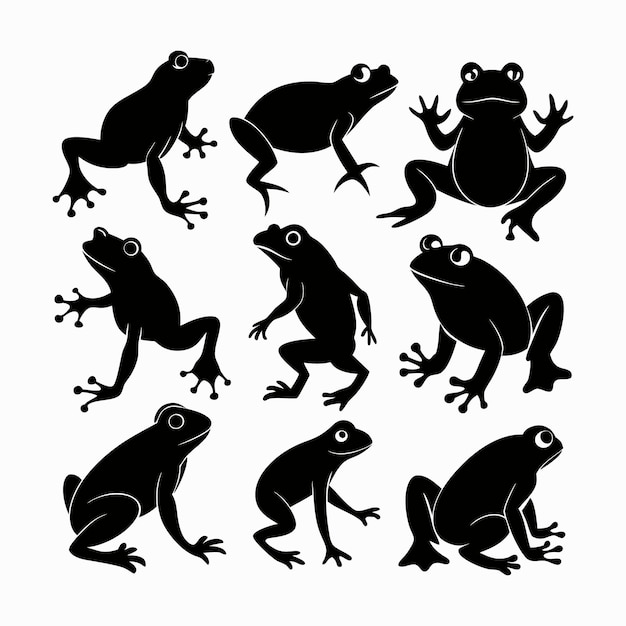 Ilustración de vector de silueta de rana