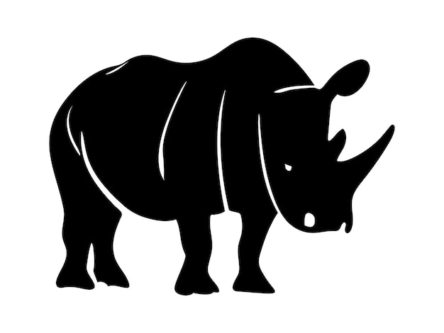 Ilustración del vector de la silueta de un rinoceronte