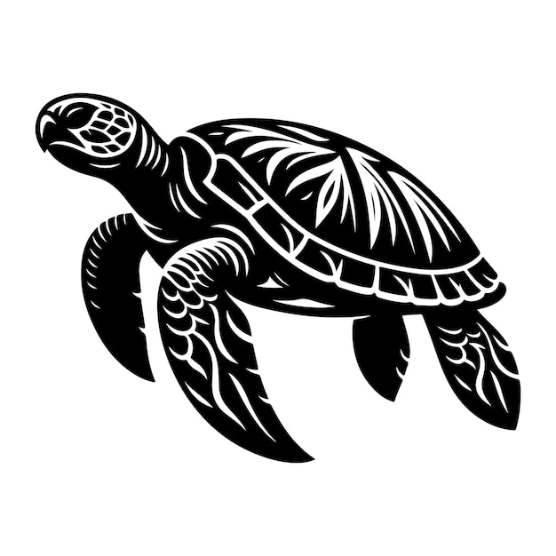 Ilustración de vector de silueta de tortuga