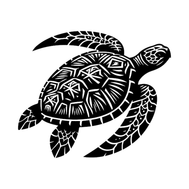 Ilustración de vector de silueta de tortuga