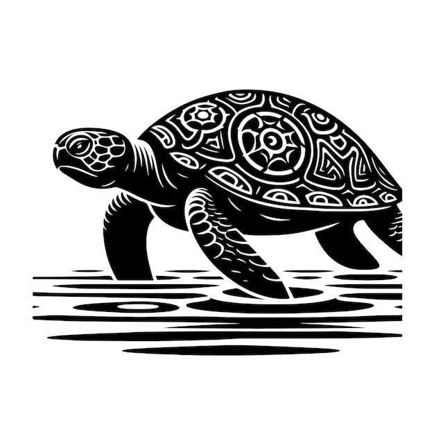 Ilustración de vector de silueta de tortuga