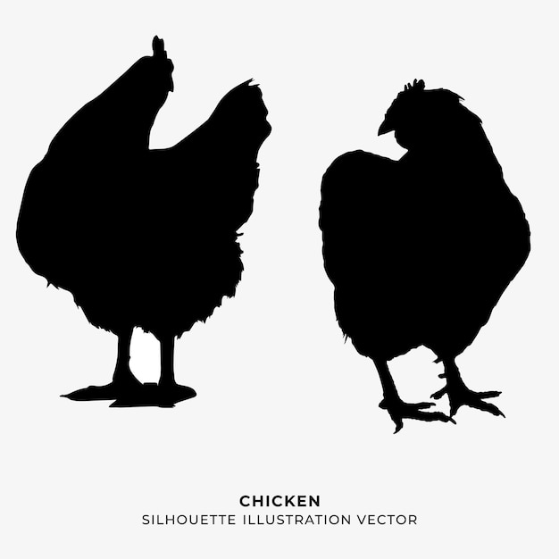 Ilustración de vector de silueta de vistas de pollo