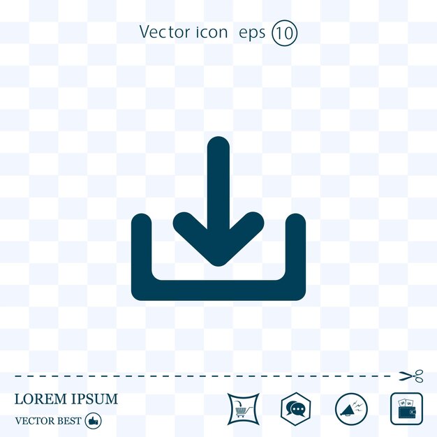 Ilustración de vector de símbolo de carga de datos de flecha sobre un fondo claro Eps 10