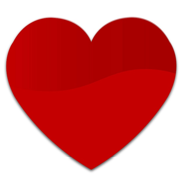 Ilustración de vector de símbolo de corazón en color rojo aislado sobre fondo blanco