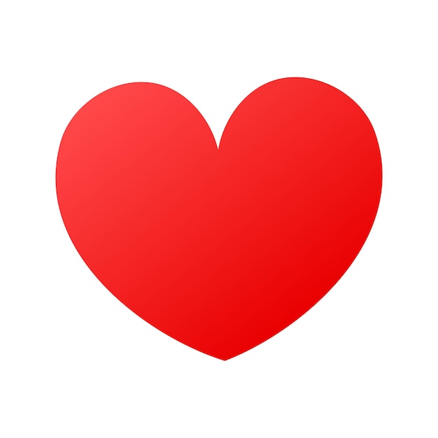 Ilustración de vector de símbolo de corazón en color rojo aislado sobre fondo blanco