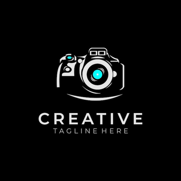 Ilustración de vector de símbolo de diseño de logotipo de cámara abstracta negra creativa