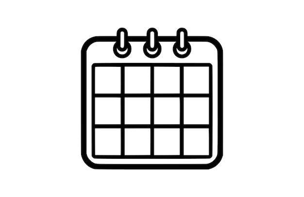Ilustración del vector del símbolo del icono del calendario plano