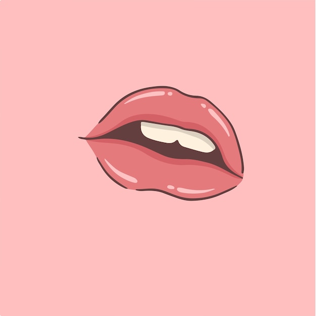 Ilustración de vector de símbolo de labios sexy