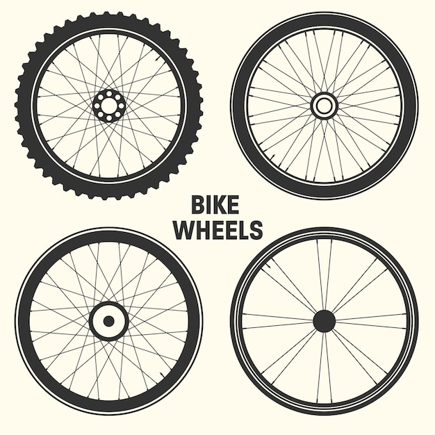 Ilustración de vector de símbolo de rueda de bicicleta válvula de neumático de montaña de goma ciclo de fitness mtb bicicleta de montaña