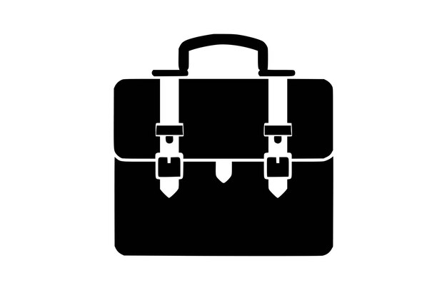 Ilustración del vector de símbolos del icono del maletín plano