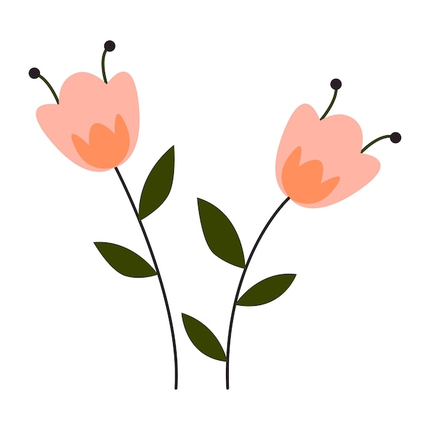 Ilustración de vector simple de flores de primavera