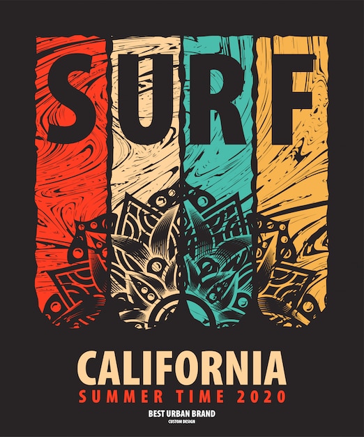 Vector ilustración de vector sobre el tema de surf jinete