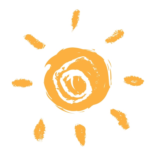 Ilustración de vector de sol dibujado a mano