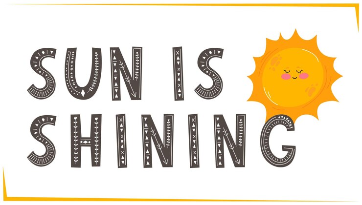 Vector ilustración de vector de sol lindo me encanta sonreír tarjeta de tipografía para su diseño ilustración de dibujos animados brillante y hermosa con letras y sol el sol está brillando