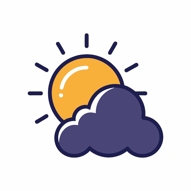 Ilustración del vector del sol parcialmente nublado