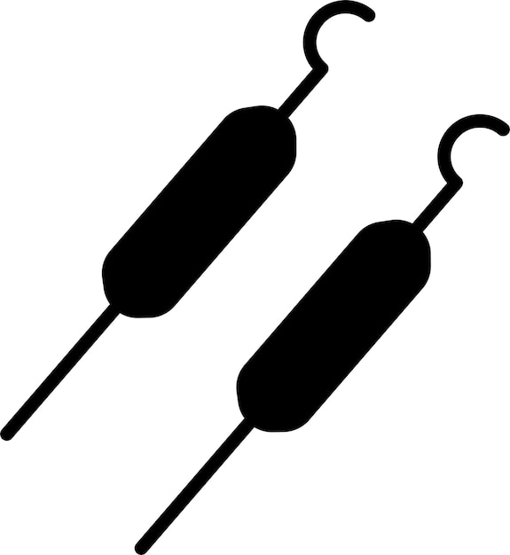 Ilustración del vector sólido de aguja y glifo