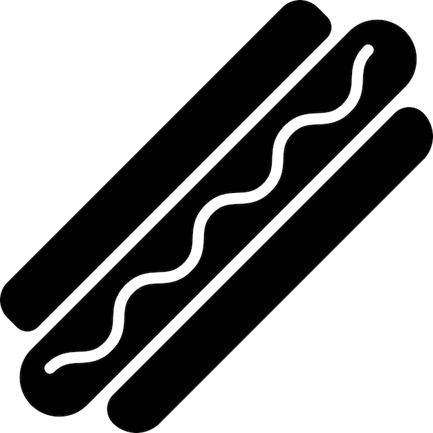 Ilustración del vector sólido y glifo de la salchicha de hamburguesa