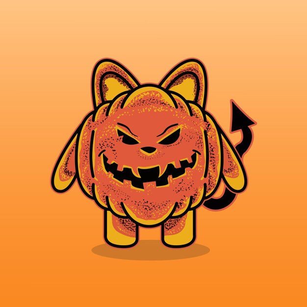 Ilustración de vector de sonrisa malvada de gato de Halloween