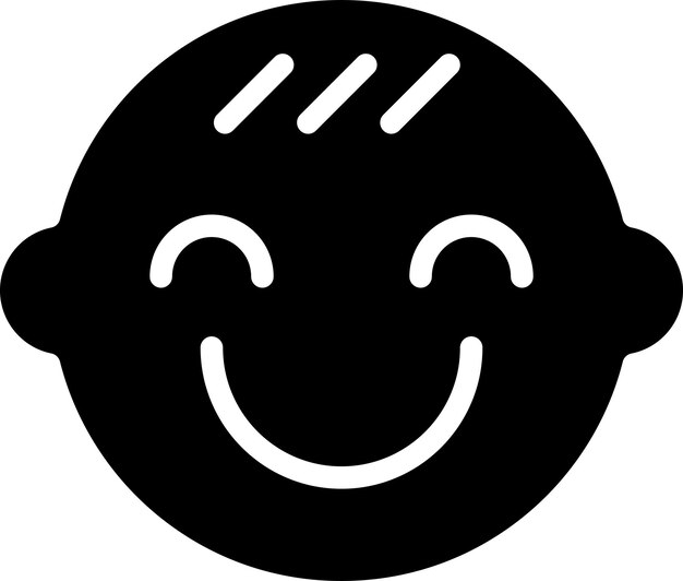 Ilustración del vector de la sonrisa sólida y el glifo