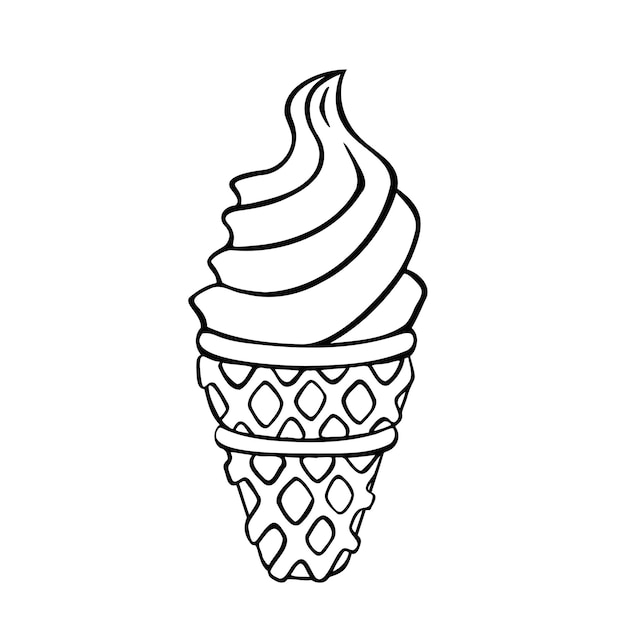 Ilustración de vector de sorbete de galleta de taza de helado cremoso