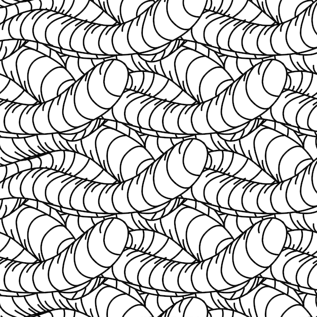 Ilustración de vector de stock monocromático de patrón dibujado a mano abstracto sin costuras